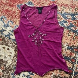 Sheer beaded tank top